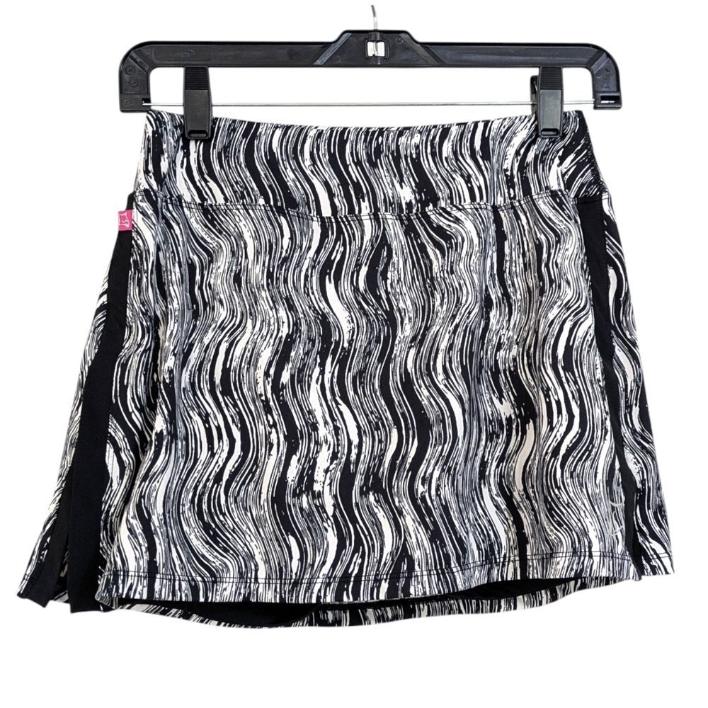 SkirtSports Stretchy Athletic Skort Skirt - Size XS Womens - Black White Pink
